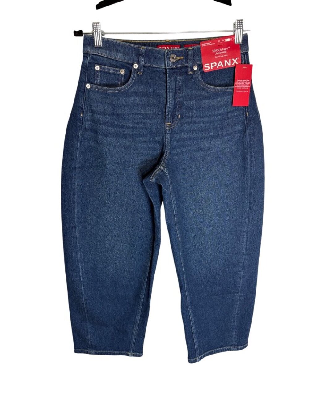 NWT SPANX Authentic Denim Barrel Leg Jeans-sz Medium - Picture 3 of 12